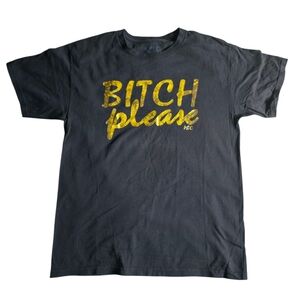 Black Graphic T-Shirt with Gold Print